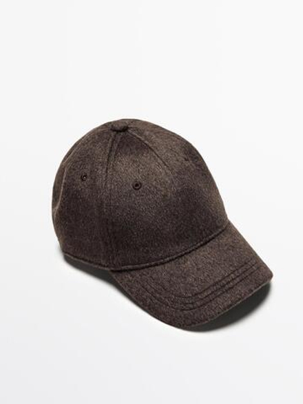 Massimo Dutti Кепка из рельефного фетра, коричневый