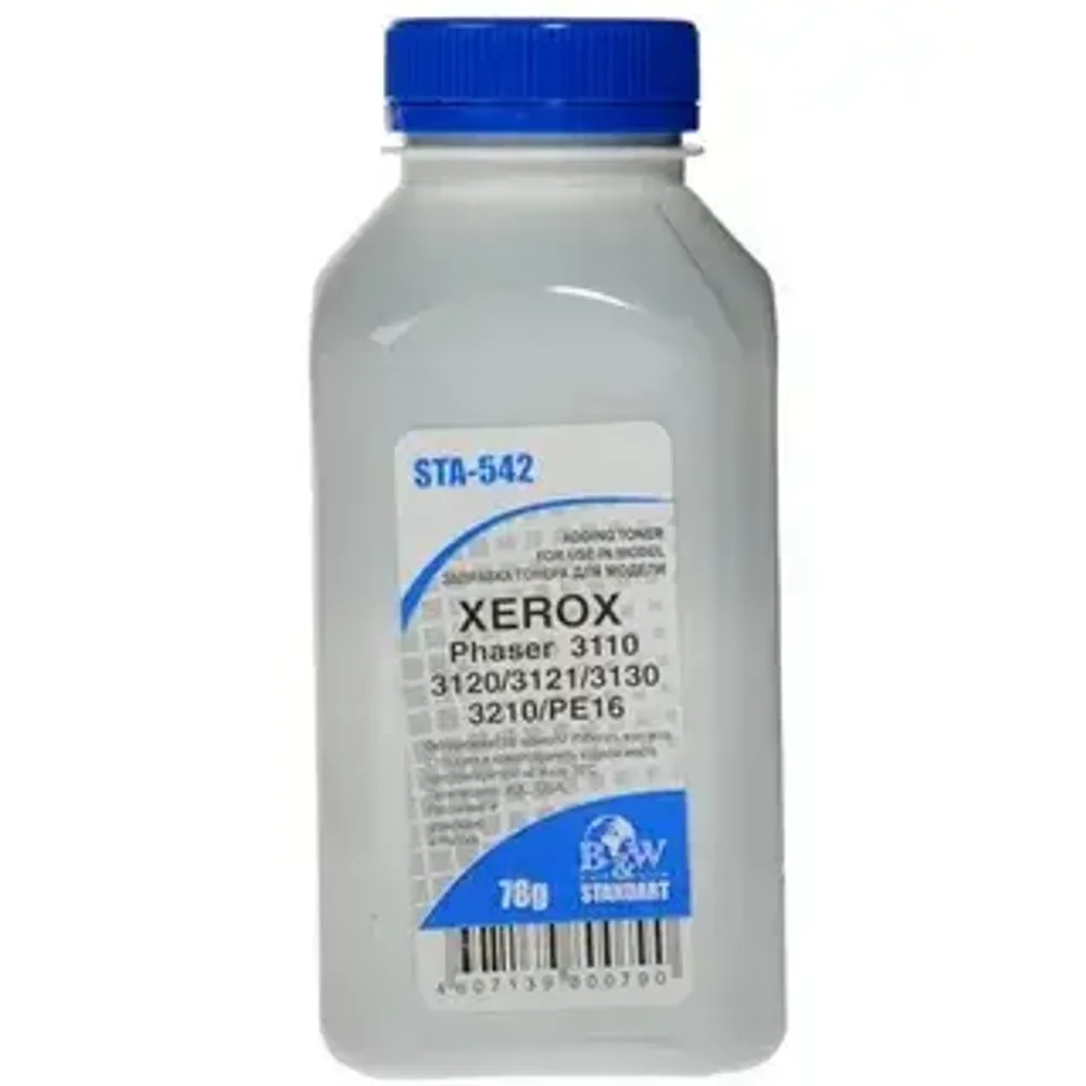 Тонер для XEROX Phaser 3110/3119/3120/3121/3130/3210/PE220/B205/B210/B215 (78г) Black&amp;White Standart фасовка Россия