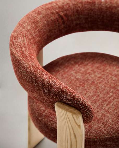 Стул Granite на 3 ножках, терракотовый шенилл, ножки светлый ясень