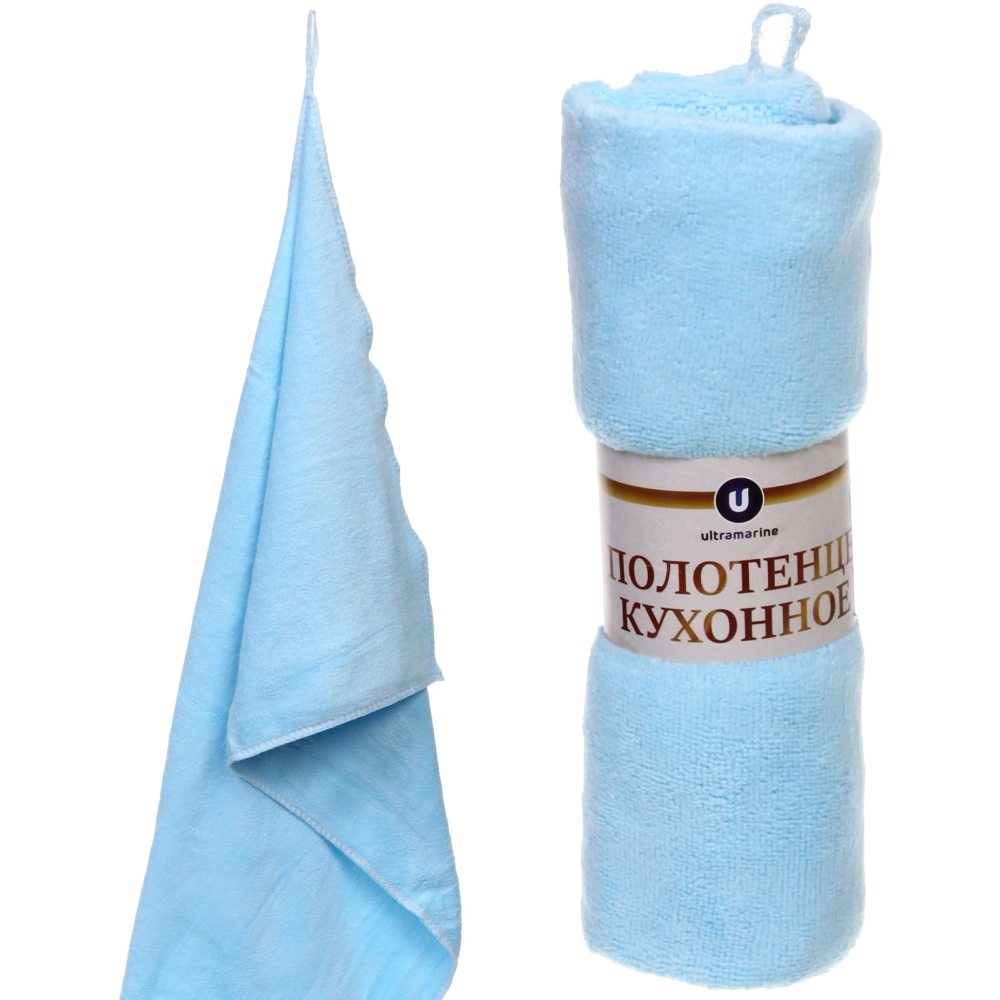 Полотенце кухонное «UNICO», 34*72 см, цвет голубой, микрофибра 300 гр/м2