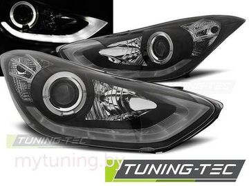 Передние фары BLACK DAYLIGHT LED для Hyundai Elantra V