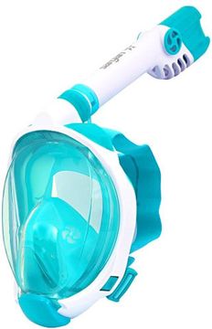 Маска детская полнолицевая Sargan Галактика премиум белая/бирюзовая