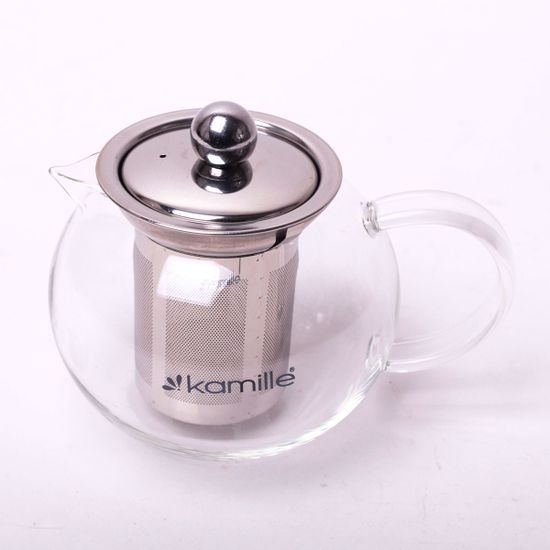 Заварник 400 мл. со съемным ситечком Kamille KM-1600 (стекло, нержавеющая сталь)