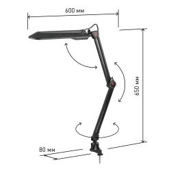 Настольный светильник ЭРА NL-201-G23-11W-BK с лампой PL на струбцине черный