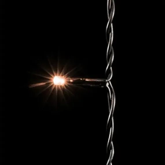 Светодиодный занавес 2*2 м., 400 экстра теплых белых LED ламп, черный провод ПВХ, LTC (PCL402-11-2EWW)