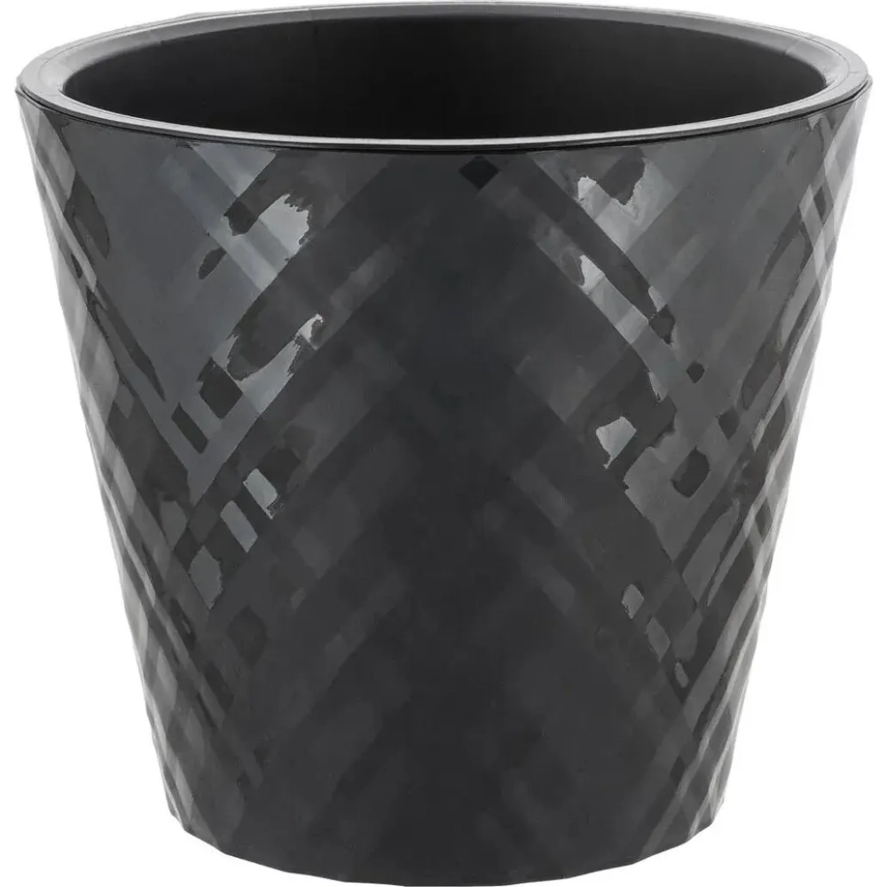 Горшок для цветов InGreen Manhattan D125мм, 1 л c дренажной вставкой, оникс