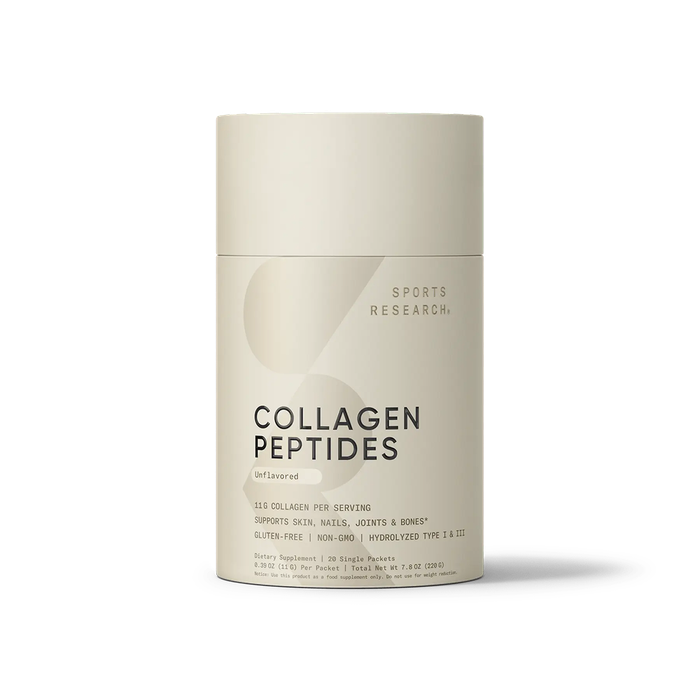 Коллагеновые пептиды, без вкуса, Collagen Peptides, Sports Research (20 пак по 11 г)