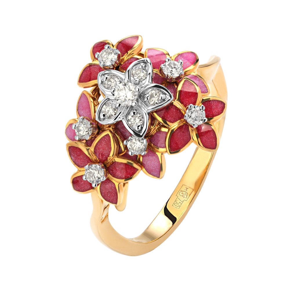 Кольцо с бриллиантами  из комбинированного золота JA-K-685613ЭL