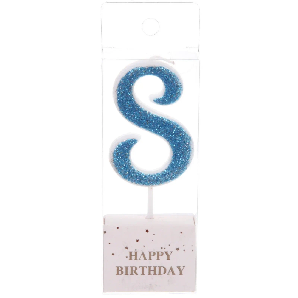 Свеча для торта Цифра Иллюзия «8» 9,5 см, голубой