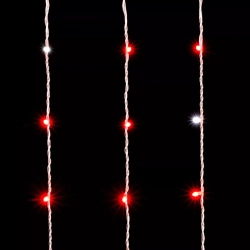 Светодиодный занавес с белым бликующим диодом 2*3 м, 220V., 600 красных LED ламп, прозрачный ПВХ, Beauty Led (PCL600BLW-10-2R)