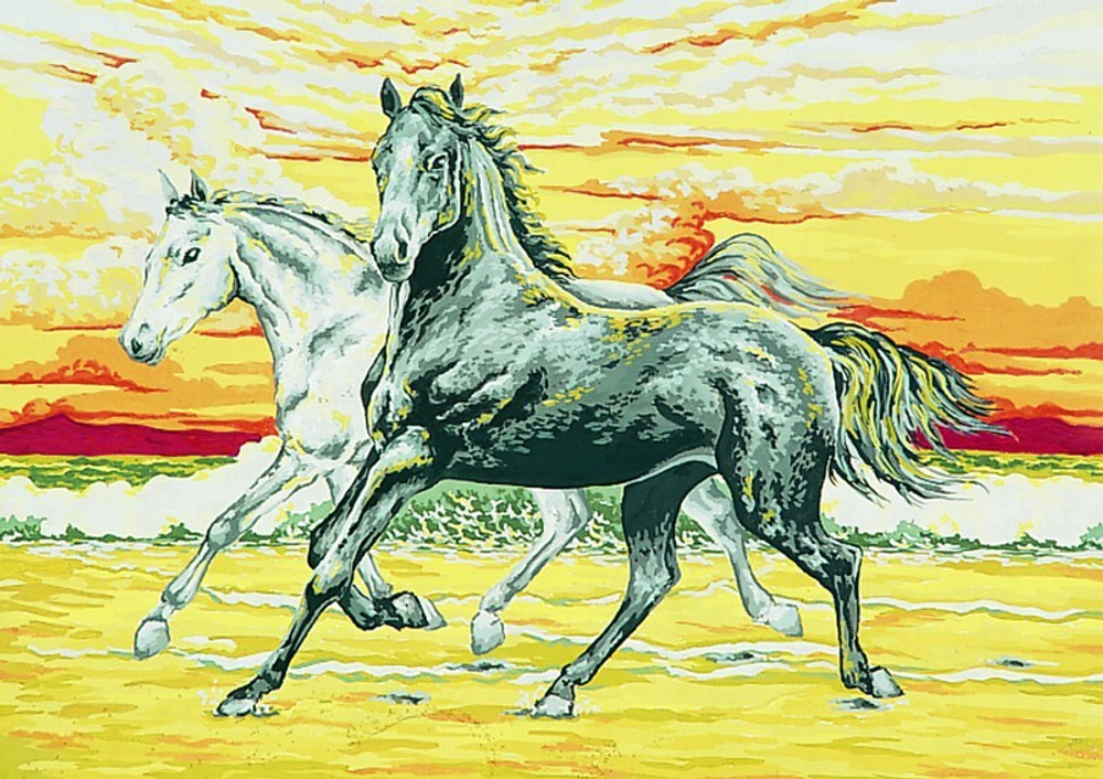 "Кони"-11371 канва с рисунком