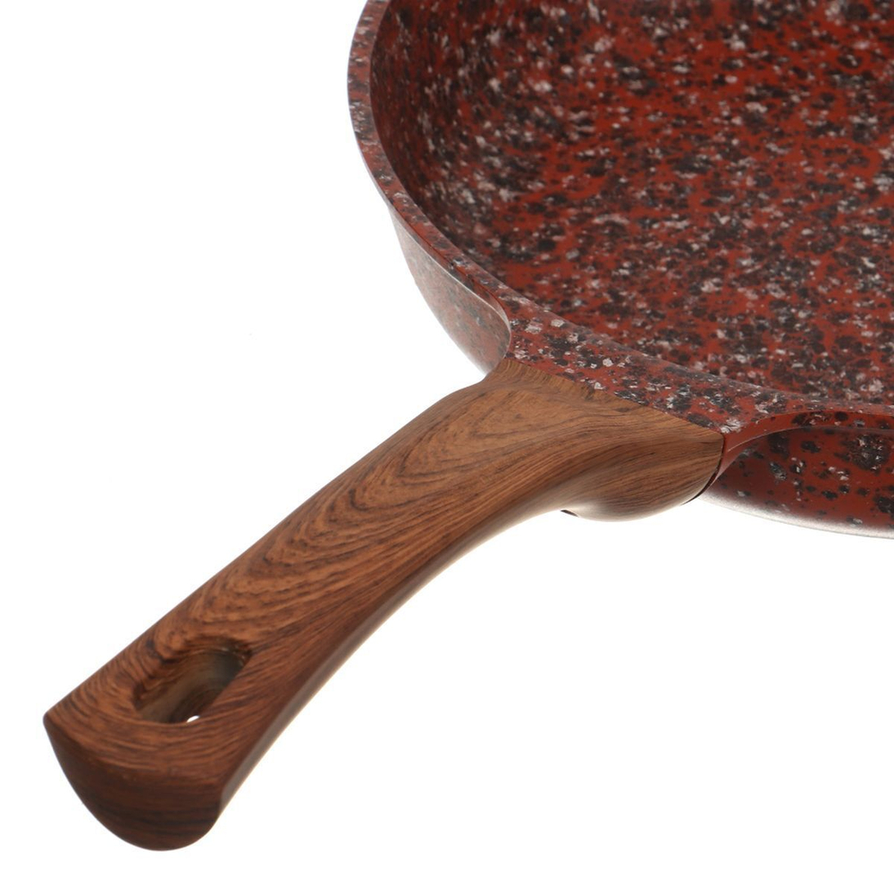 Сковорода алюминий, 20 см, антиприг, Гурман, Granit Red, красн, ГМ2001 ГР, с дерев ручк