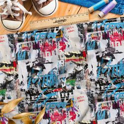 Ткань Ниагара Софт журнальный коллаж