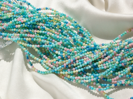 Нить бусин из перламутра микс, 3мм гладкие