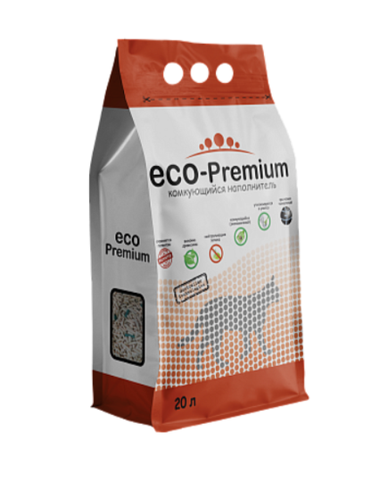 Эко Премиум Зеленый комкующийся древесный наполнитель с гранулами зеленого цвета