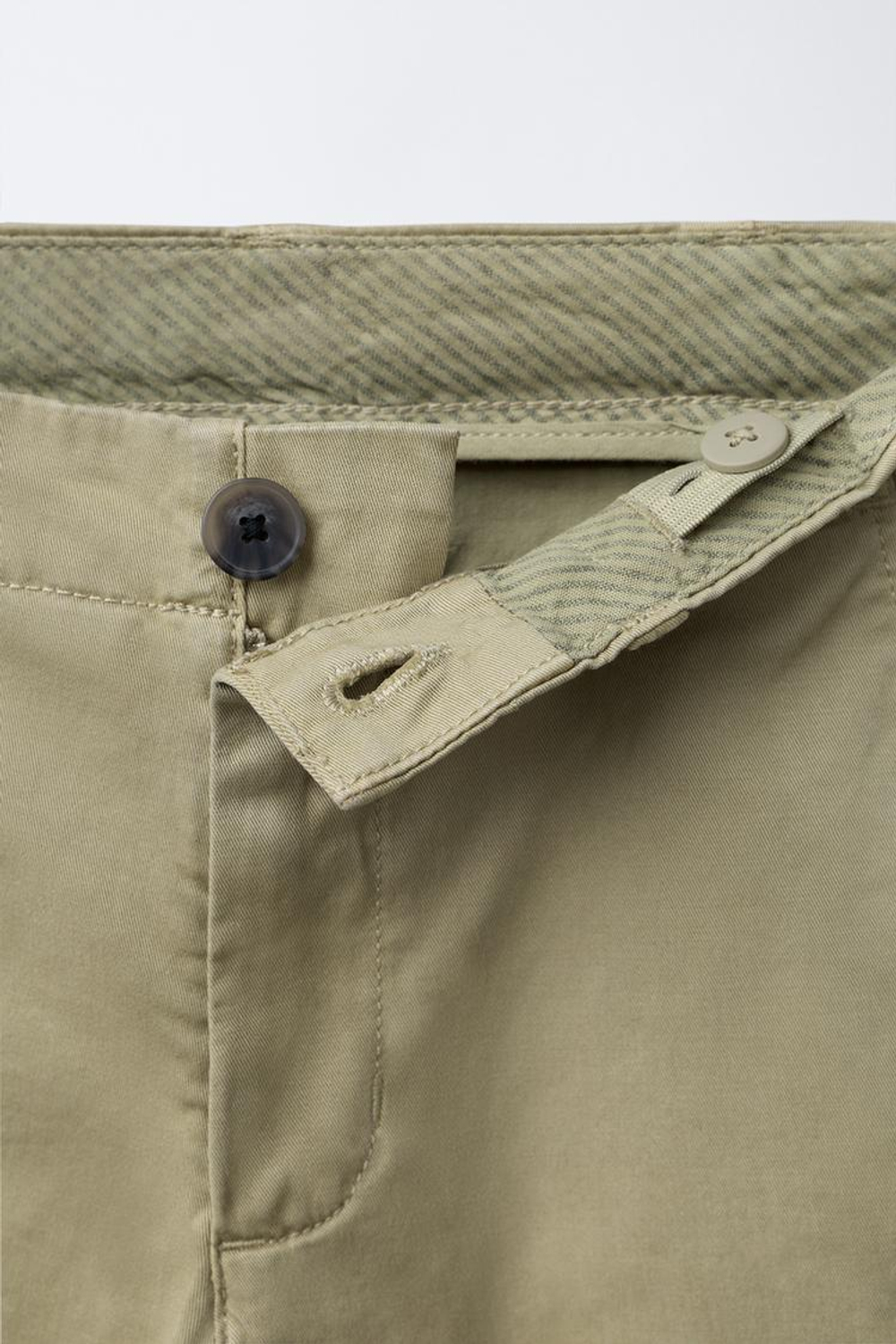 ZARA БРЮКИ ЧИНОС, ОЛИВКОВО-ЗЕЛЕНЫЙ