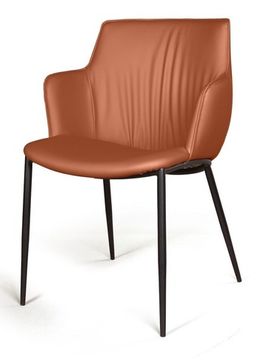 Стул с подлокотниками Sofia, экокожа soft-touch, терракот