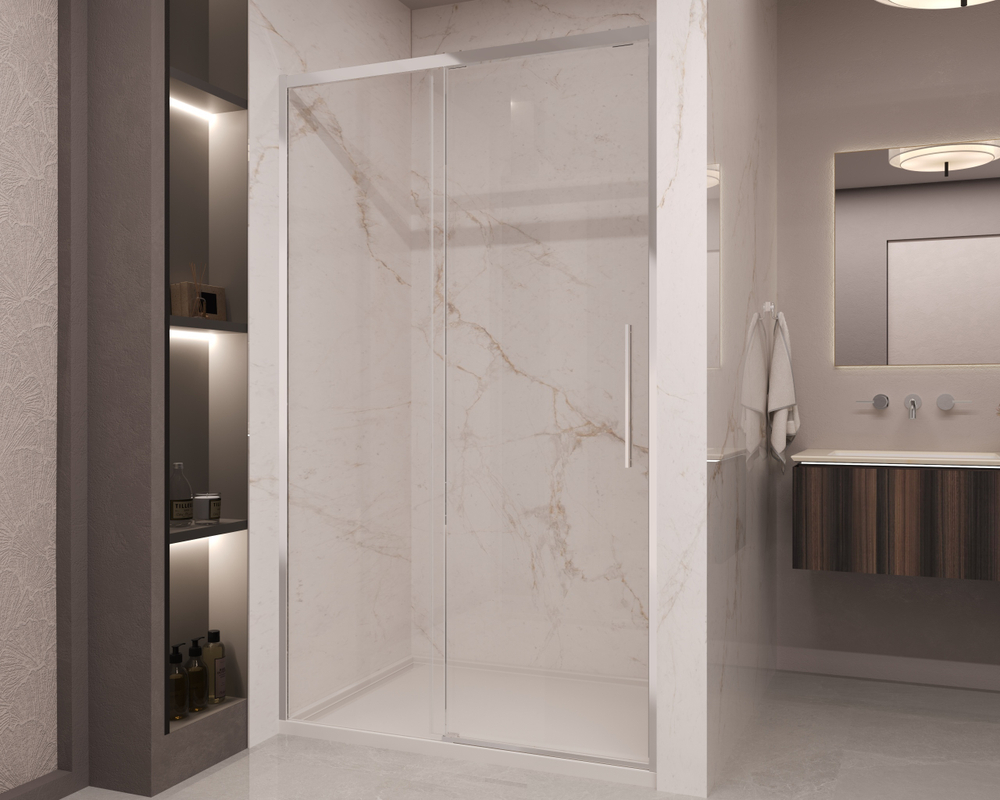 Душевая дверь Stella VDS-1ST130CL, 1300, хром, стекло прозрачное