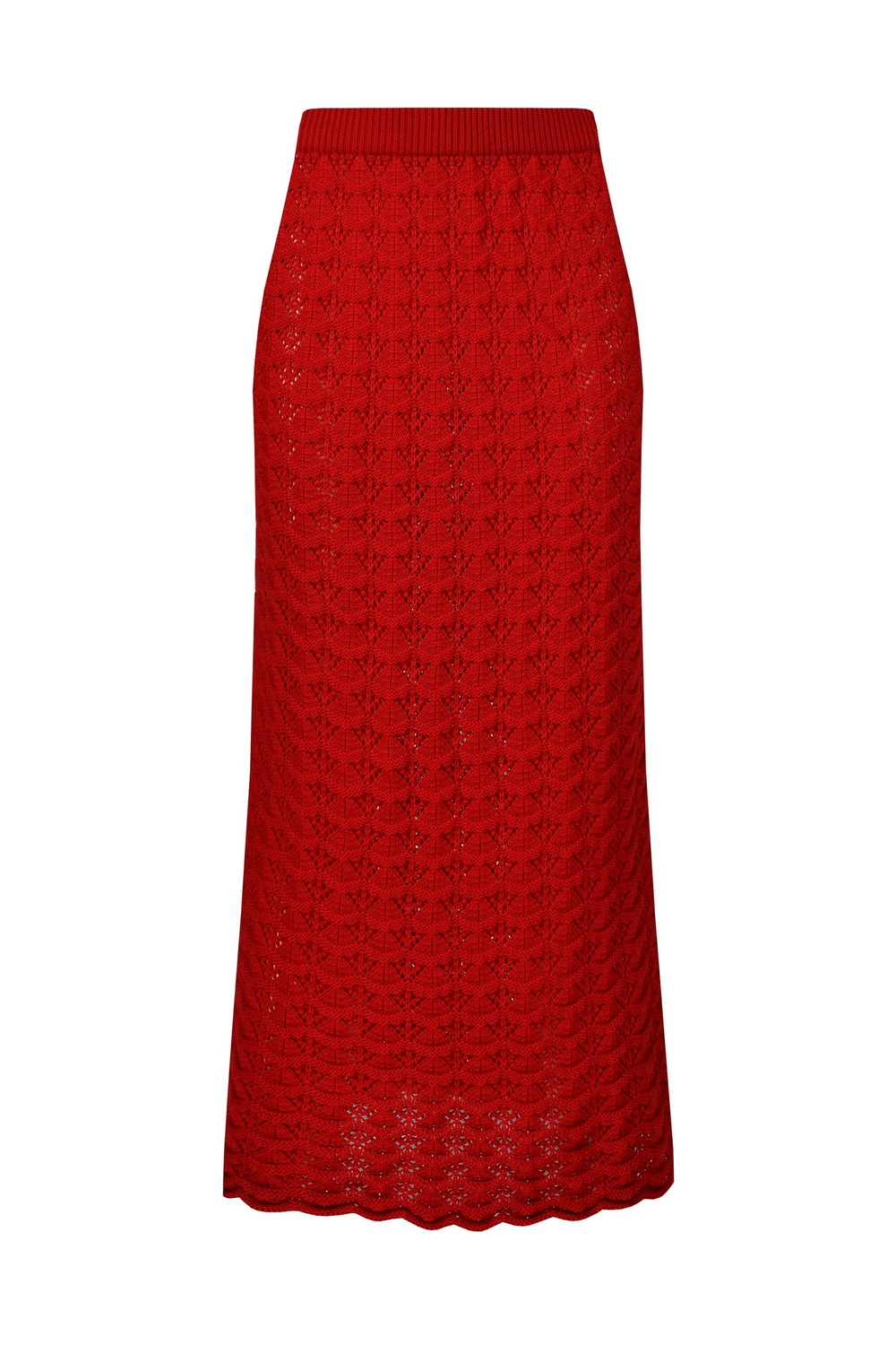 Красная трикотажная юбка