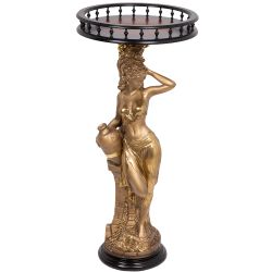 Подставка декоративная Девушка с кувшином №450/2 Бронза Орех