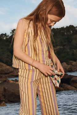 ZARA БРЮКИ В ПОЛОСКУ - LIMITED EDITION, ОРАНЖЕВЫЙ/ЖЕЛТЫЙ