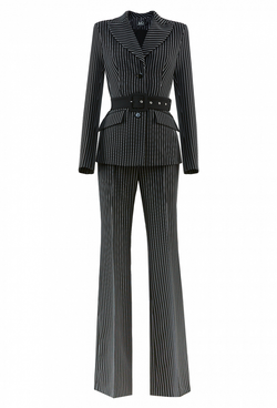 Брючный костюм чёрный 33-01-20 SS