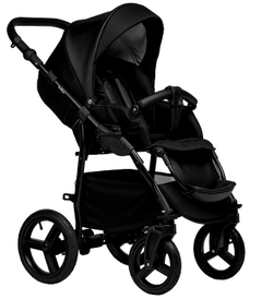 Детская коляска Indigo Impulse Eco 2 в 1 Ie08 черная кожа/черный