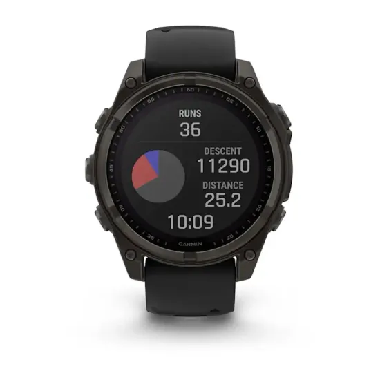 Мультиспортивные GPS часы Garmin Fenix 8 (47 mm) Solar, Sapphire Carbon Gray DLC Titanium with Black/Pebble Gray 010-02906-11