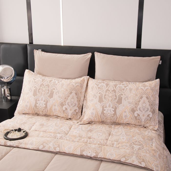 Комплект постельного белья на резинке с одеялом Велюрия Люкс «Орнаментальная классика»