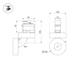 Светильник LGD-MONA-TRACK-4TR-R100-12W Warm3000 (BK, 24 deg) (Arlight, IP40 Металл, 3 года) 024996