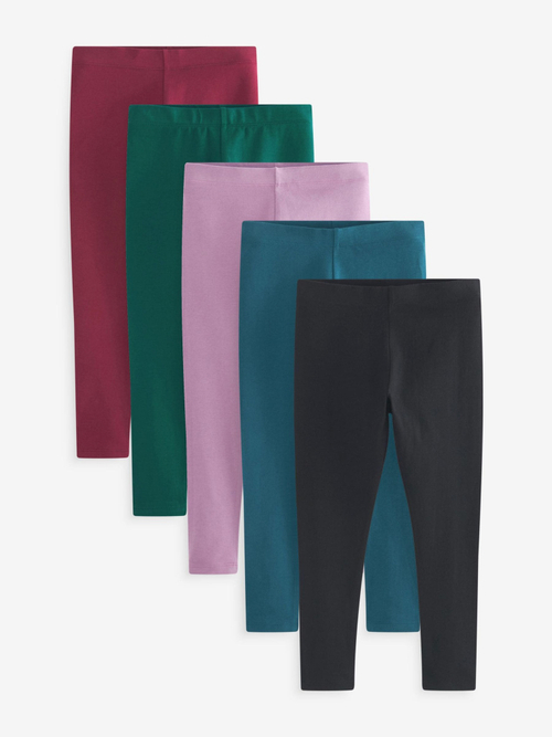 Легинсы для девочки Next A82-340, 5 шт., Черный, Зеленый, Розовый