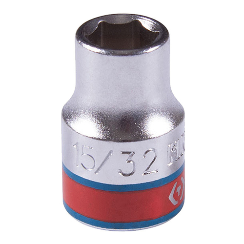 KING TONY (333515S) Головка торцевая стандартная шестигранная 3/8", дюймовая 15/32"