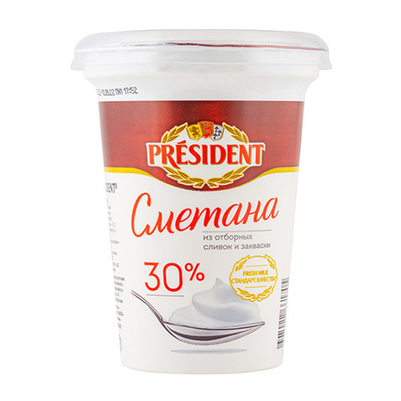 Сметана 30% President 350г