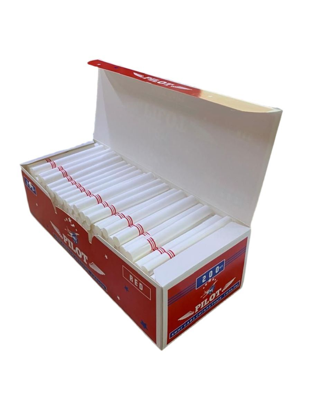Гильзы для сигарет "PILOT" KS Red 8/15мм 200шт