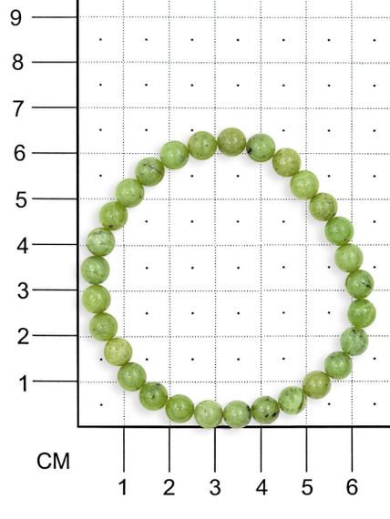Браслет из камней серпентина фотография, на размерной сетке
