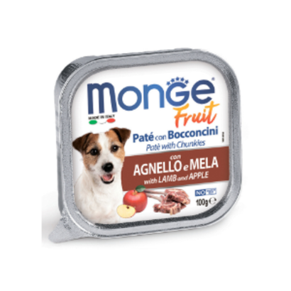 Влажный корм Monge Dog Fruit для собак, с ягненком и яблоком, консервы 100 г - 32 шт