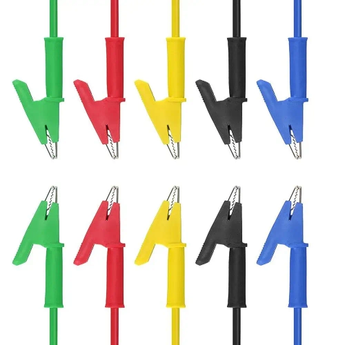 5 шт. двусторонних зажимов типа крокодил, кабель для измерительных проводов 15 А с изоляционными зажимами