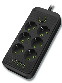 Сетевой фильтр, удлинитель сетевой 5м с USB и type-c. Пилот, тройник