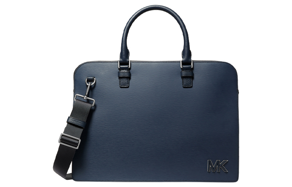 MICHAEL KORS Hudson Cow Leather Briefcase Large Men"s Marine Blue