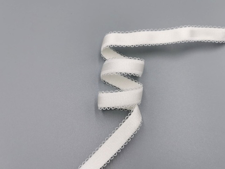 Бретелечная резинка (Турция) с фестонами, 12 мм, молоко, (Арт: BR642/12T-004), м