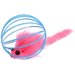 Игрушка - мячик для кошек «ИГРУЛИК», мышка, цвет голубой / розовый, d - 6см