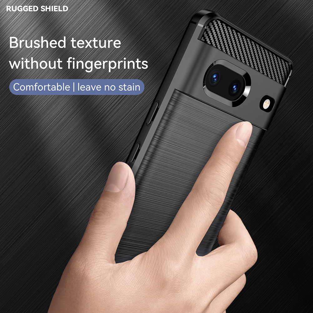 Чехол черного цвета в стиле карбон для телефона Google Pixel 7, серии Carbon от Caseport