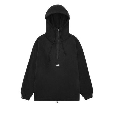 Худи Hook Халфзип «Лого» флис черный