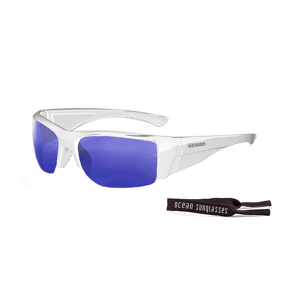 очки для парусного спорта Guadalupe Белые Зеркально-синие линзы. Вид сбоку