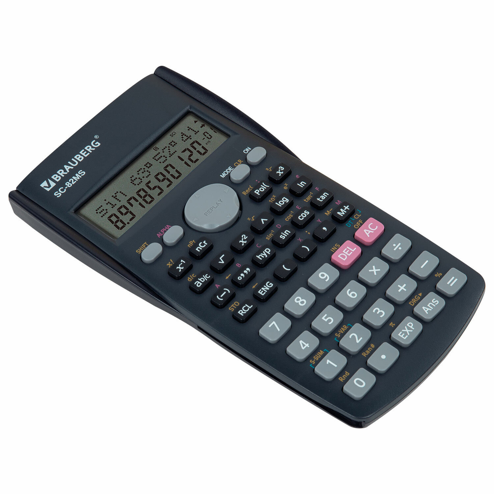 Калькулятор инженерный BRAUBERG SC-82MS (158х85 мм) 240 функций 10+2 разрядов темно-синий (2 штуки в упаковке)
