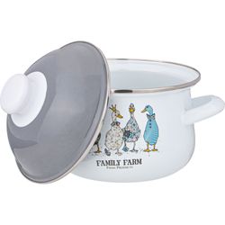 НАБОР КАСТРЮЛЬ AGNESS ЭМАЛИРОВАННЫХ СЕРИЯ "FAMILY FARM", 4ПР. 1,5Л И 2,8Л, 16Х10СМ, 20Х12СМ