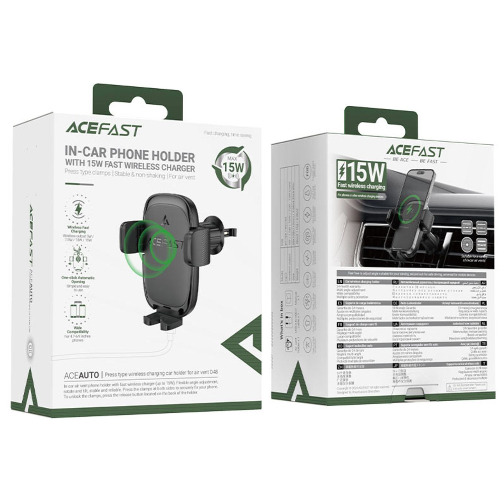 Автомобильный держатель для телефона ACEFAST D48 Wireless (черный)