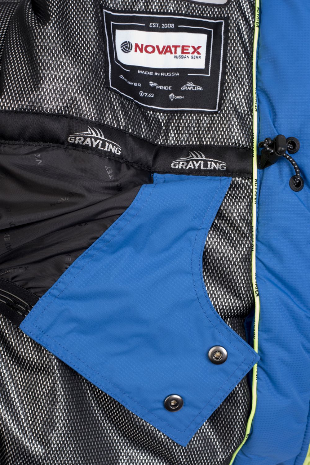 Зимний костюм для рыбалки Камчатка 2020 -45 (таслан, т.синий-лайм) GRAYLING