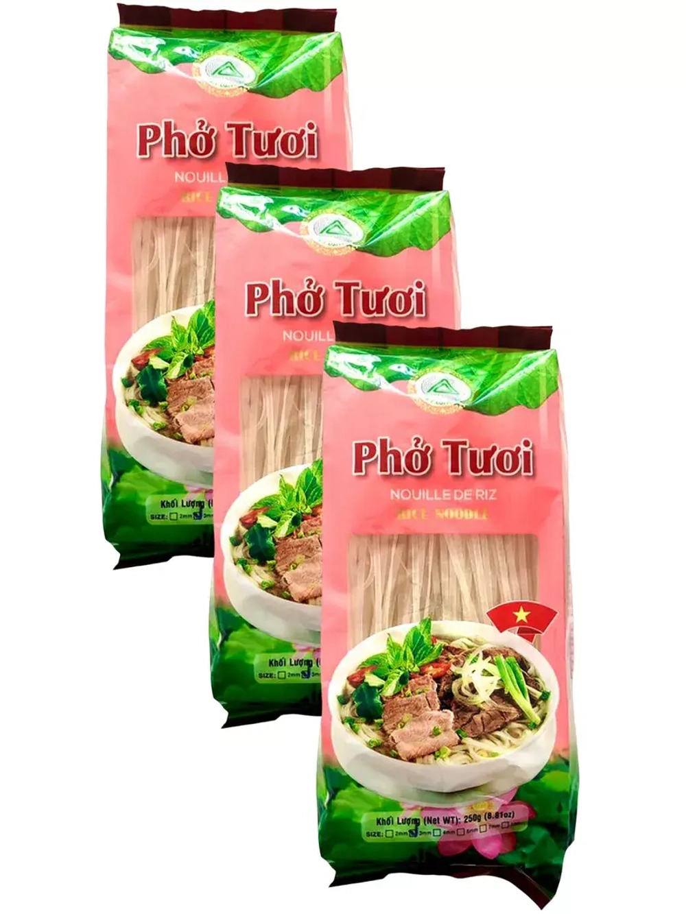 Рисовая лапша для Фо и жарки 250 г (3мм) х 3 шт