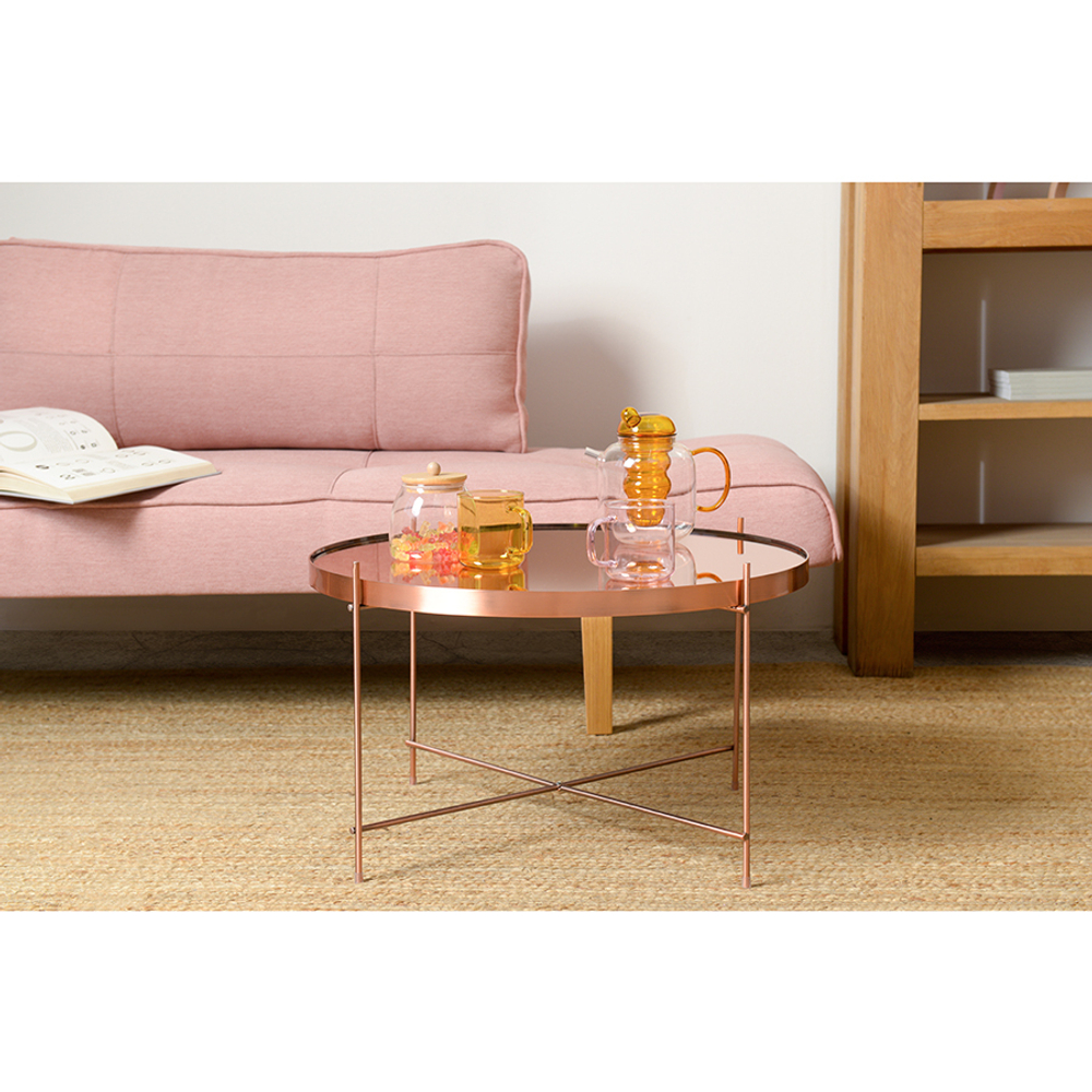 Столик josen, D64 см, розовый/медный